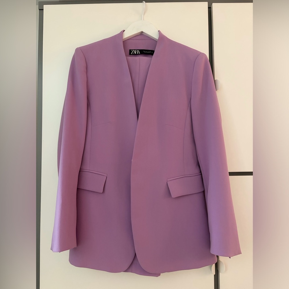 Zara Lilac Open-Front Tailored Blazer and Pants